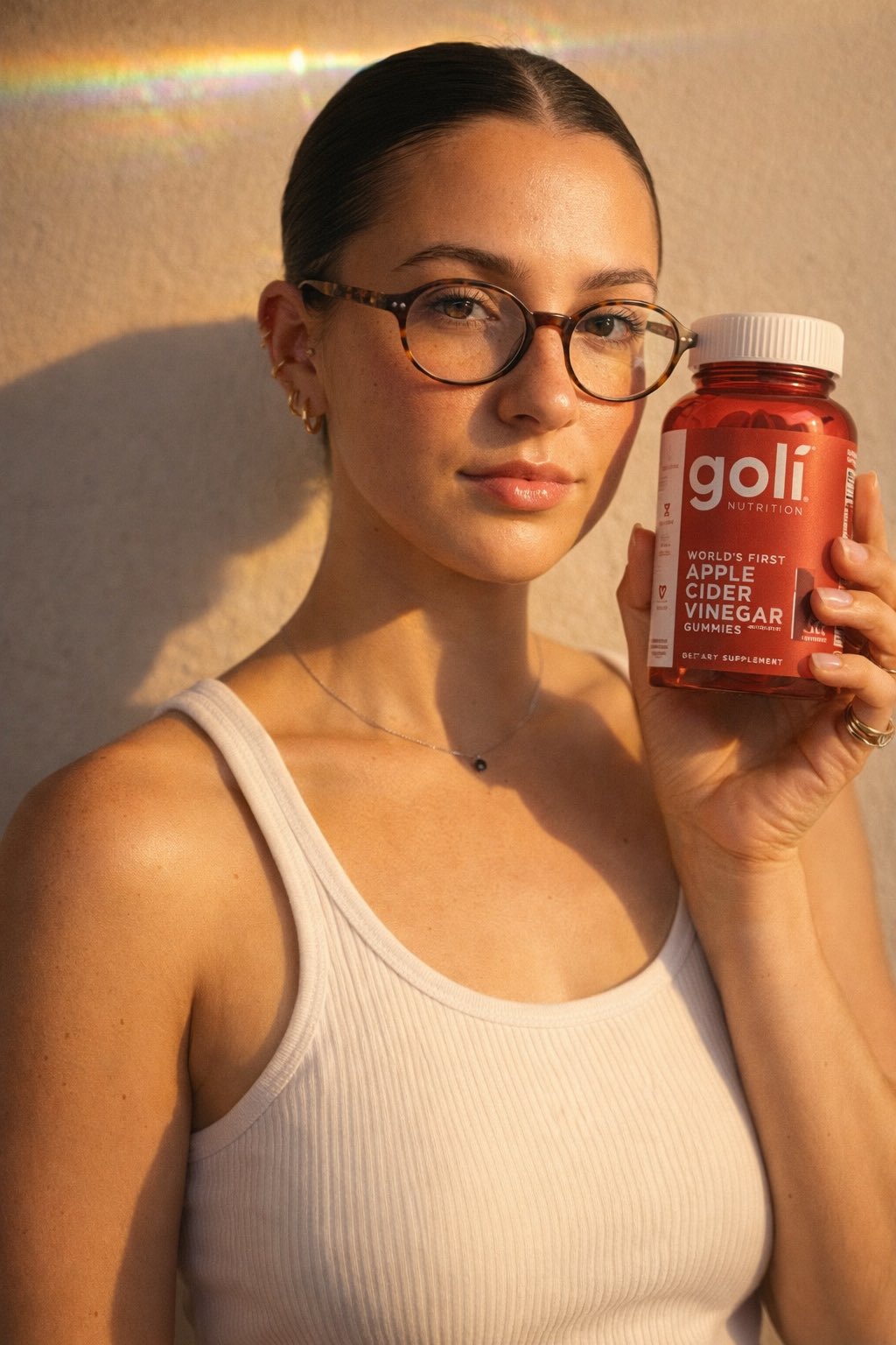 Photorealistic Portrait with Product and Golden Hour Light - view 1