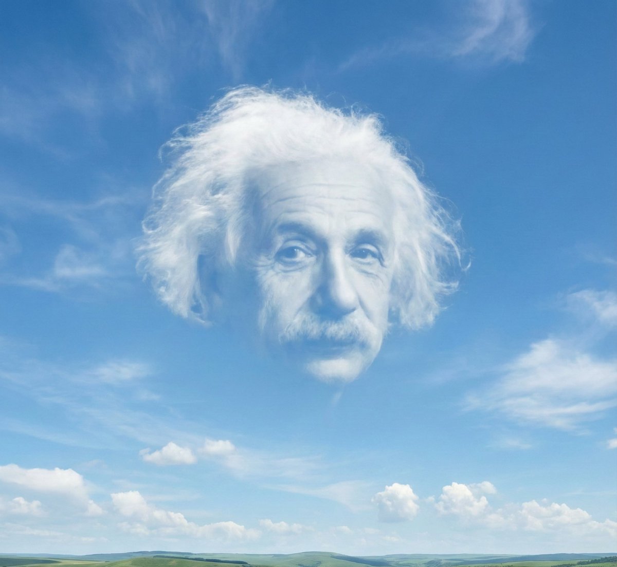 Ultra-realistic Cloud Silhouette of a Person in Blue Sky thumbnail 2