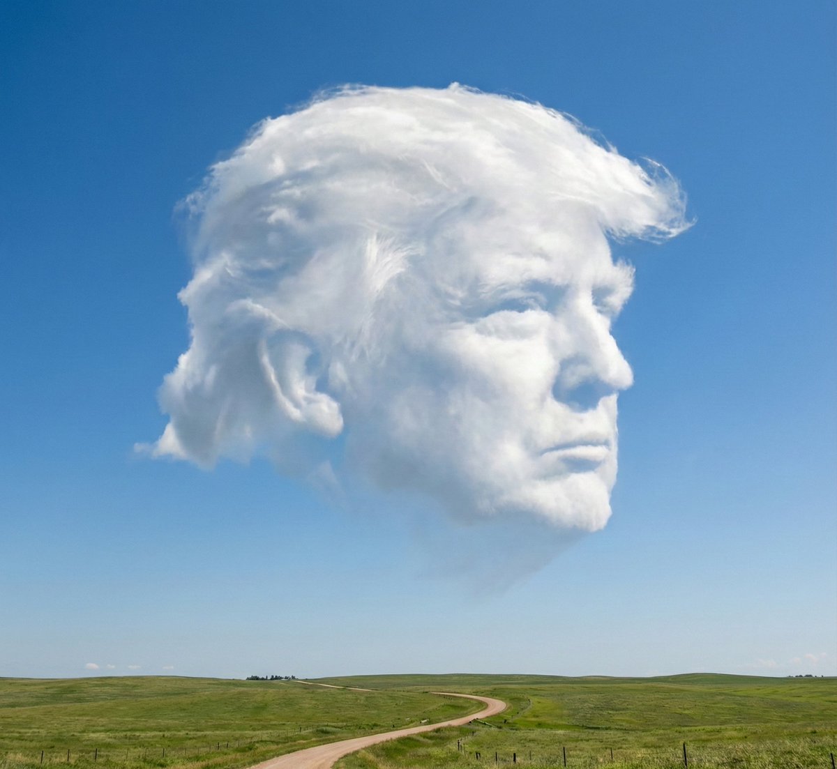 Ultra-realistic Cloud Silhouette of a Person in Blue Sky thumbnail 4