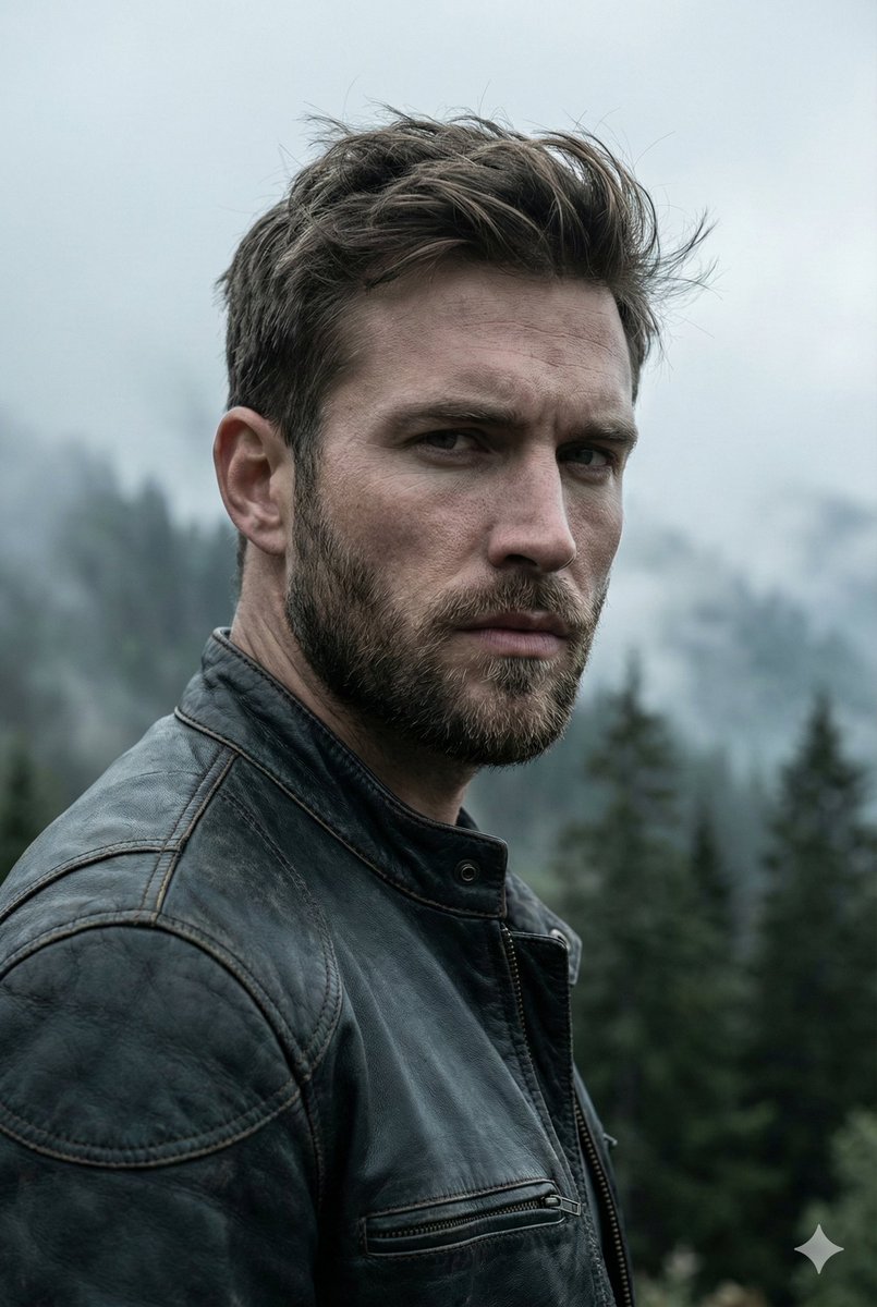 Cinematic Portrait of Man in Misty Mountain Landscape thumbnail 2