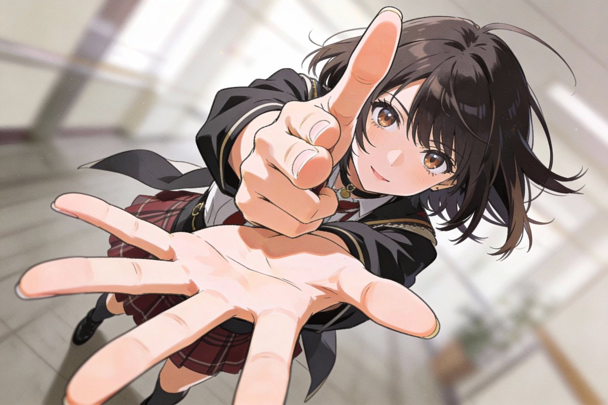 Dynamic Anime Battle Scene: Japanese Girl, Wide-Angle Perspective - view 1