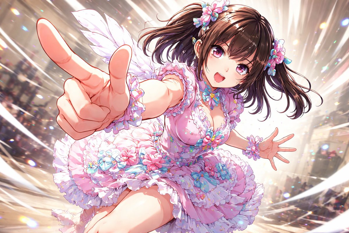 Dynamic Anime Battle Scene: Japanese Girl, Wide-Angle Perspective thumbnail 3