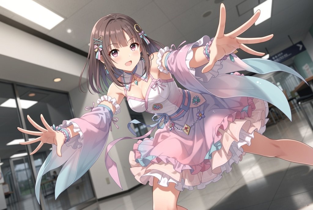 Dynamic Anime Battle Scene: Japanese Girl, Wide-Angle Perspective thumbnail 4