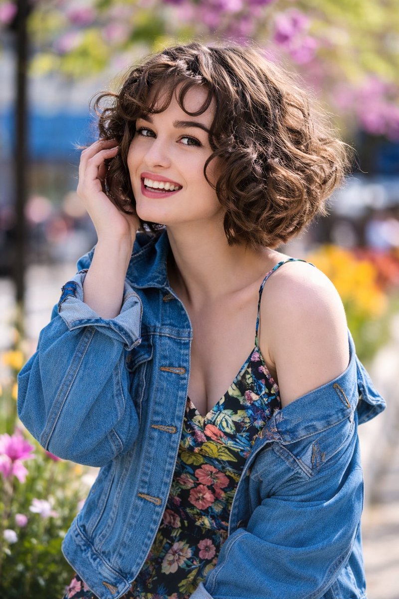 Photographic Portrait of a Cheerful Young Woman - view 1