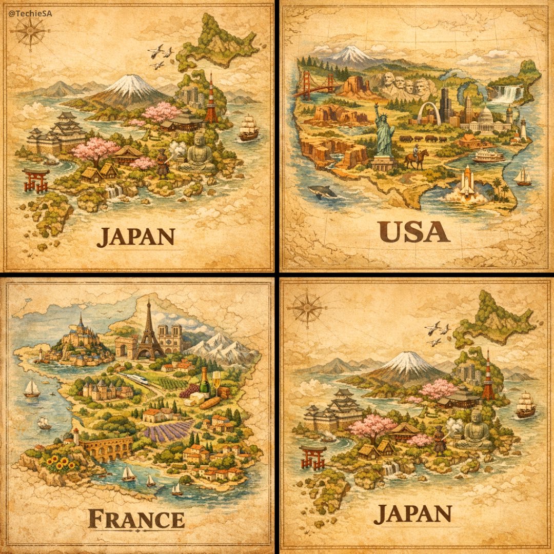Vintage Isometric Map Illustration with Landmarks - view 1