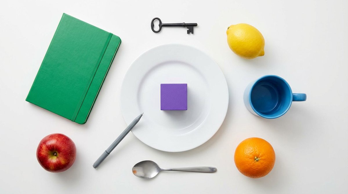 Photorealistic Top-Down Tabletop with 10 Precisely Arranged Objects thumbnail 2