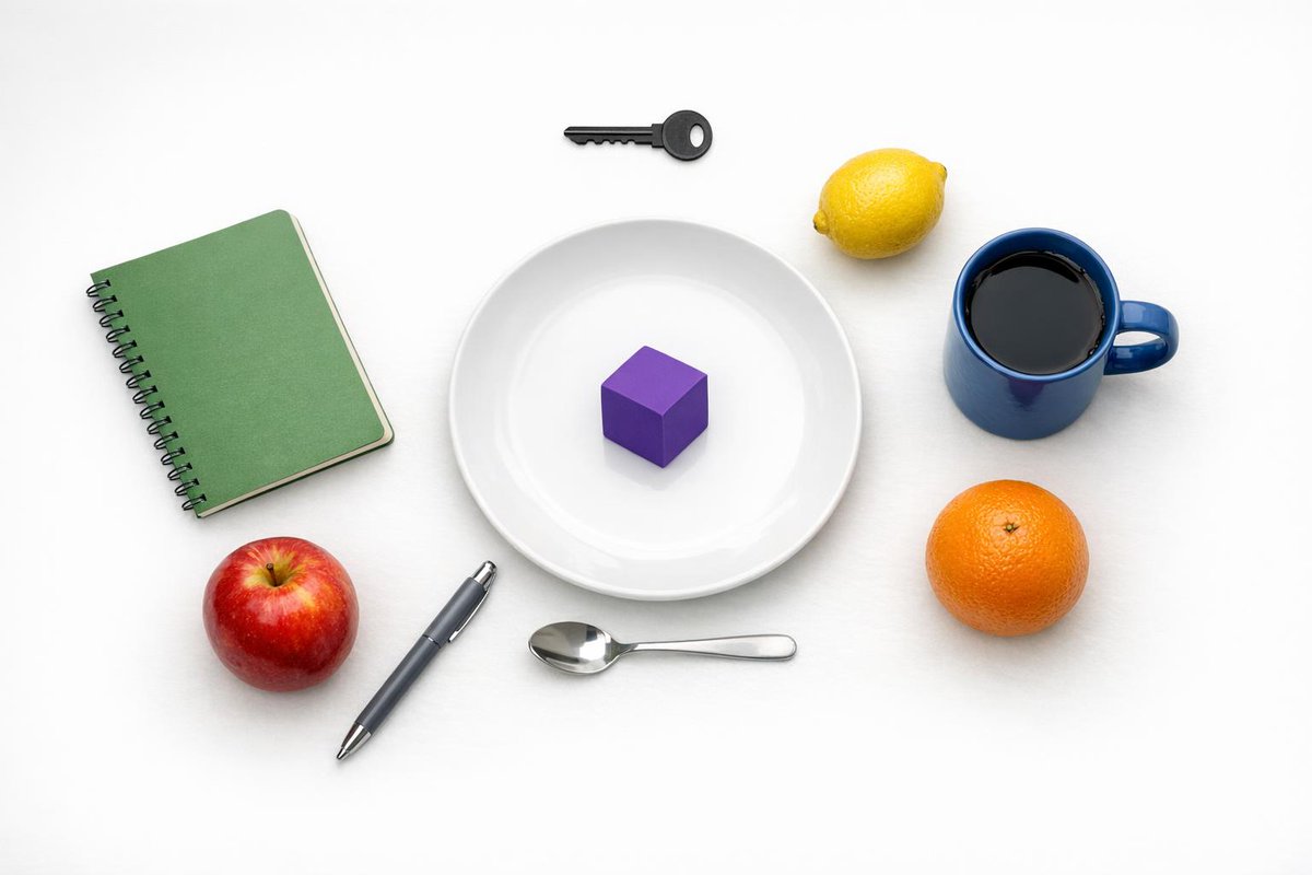 Photorealistic Top-Down Tabletop with 10 Precisely Arranged Objects thumbnail 3
