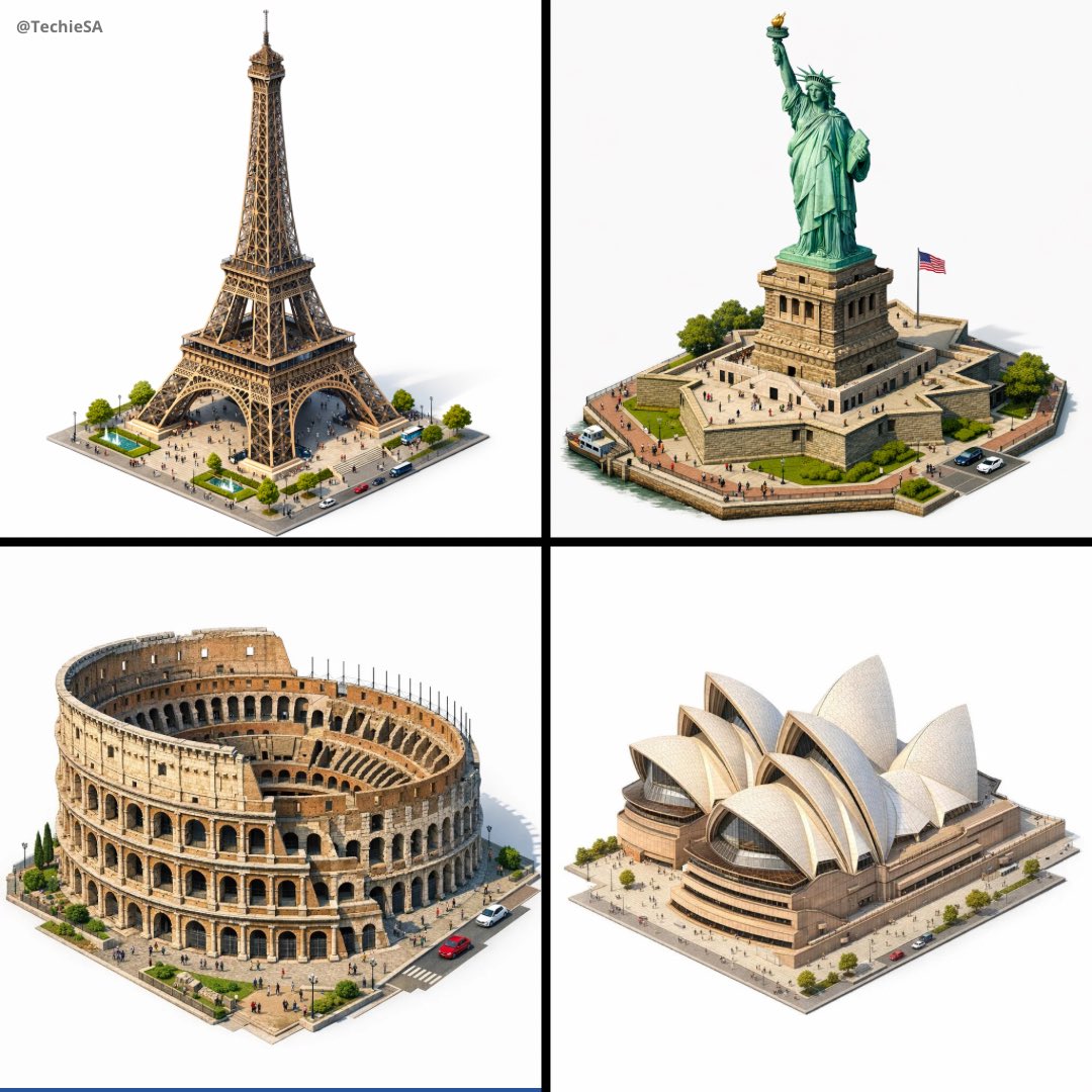 Isometric 3D Architectural Landmark Rendering - view 1