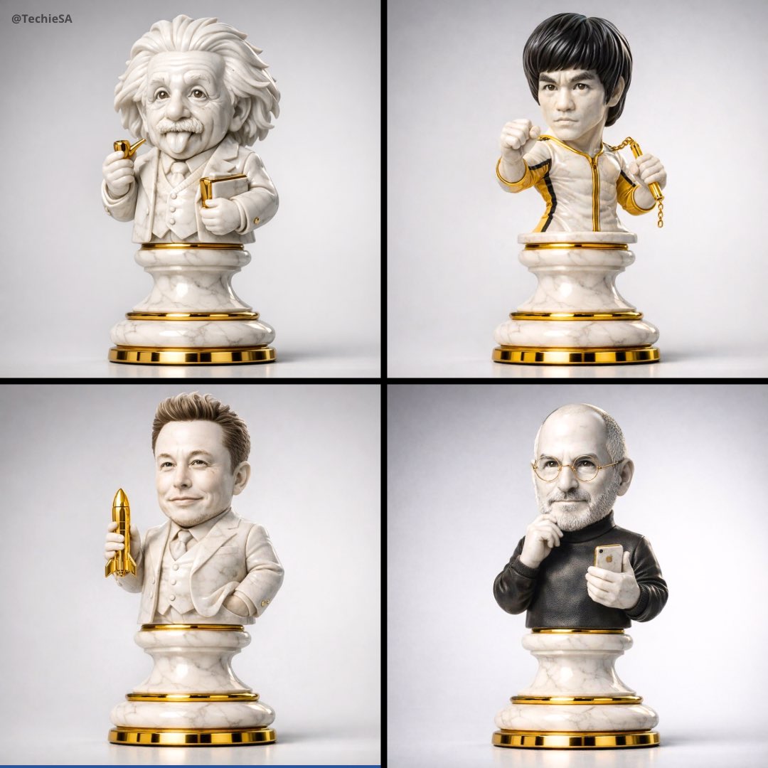 Hyper-Detailed Marble & Gold Collectible Chess Piece - view 1