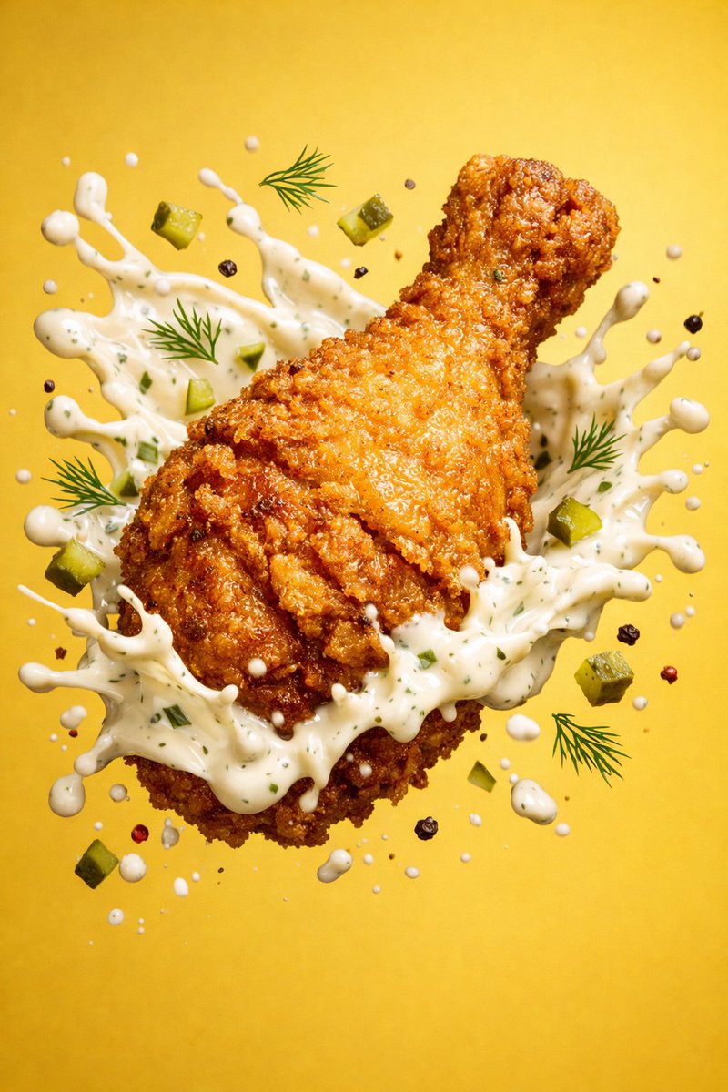 Epic Fantasy Food Scene with Colossal Fried Chicken - view 1