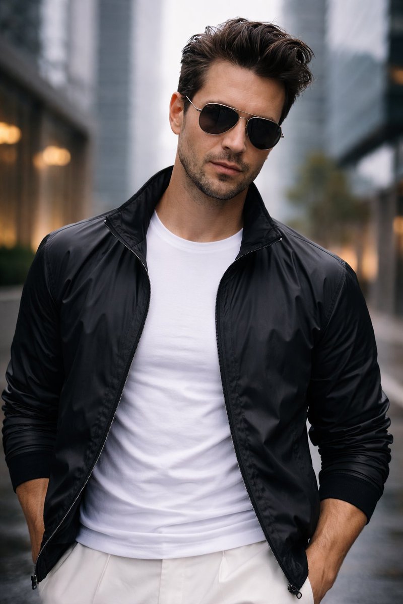 Fashion Editorial Portrait in Modern Cityscape - view 1