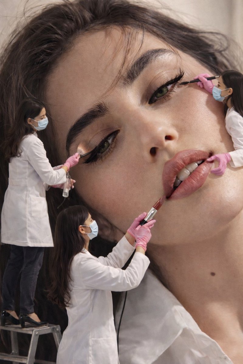Surreal Beauty Editorial: Miniature Figures on Giant Face thumbnail 2