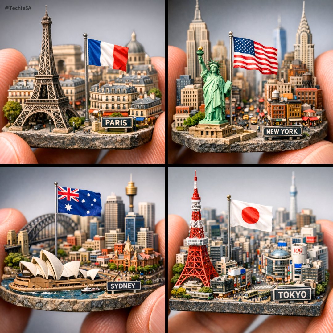 Extreme Macro of Miniature City Diorama - view 1