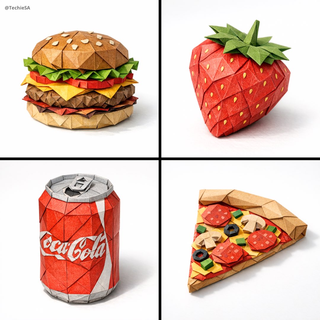 Hyper-Detailed Origami Food Art Photography - view 1