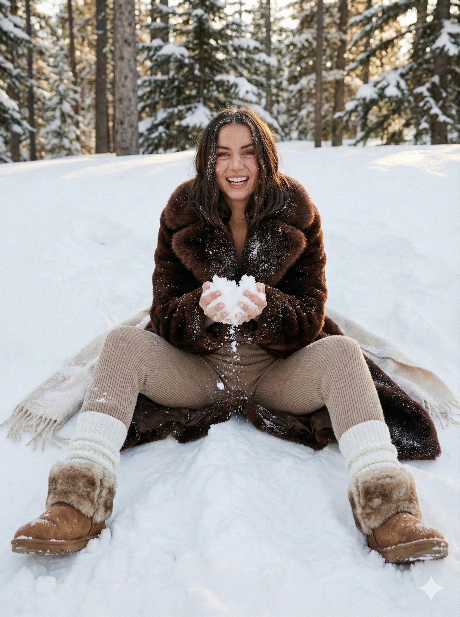 Ana de Armas Macro Portrait in Natural Winter Snow thumbnail 2