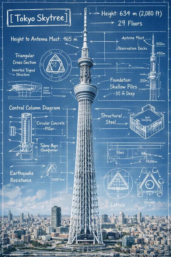 Architectural Infographic Overlay on Landmark Photo thumbnail 3