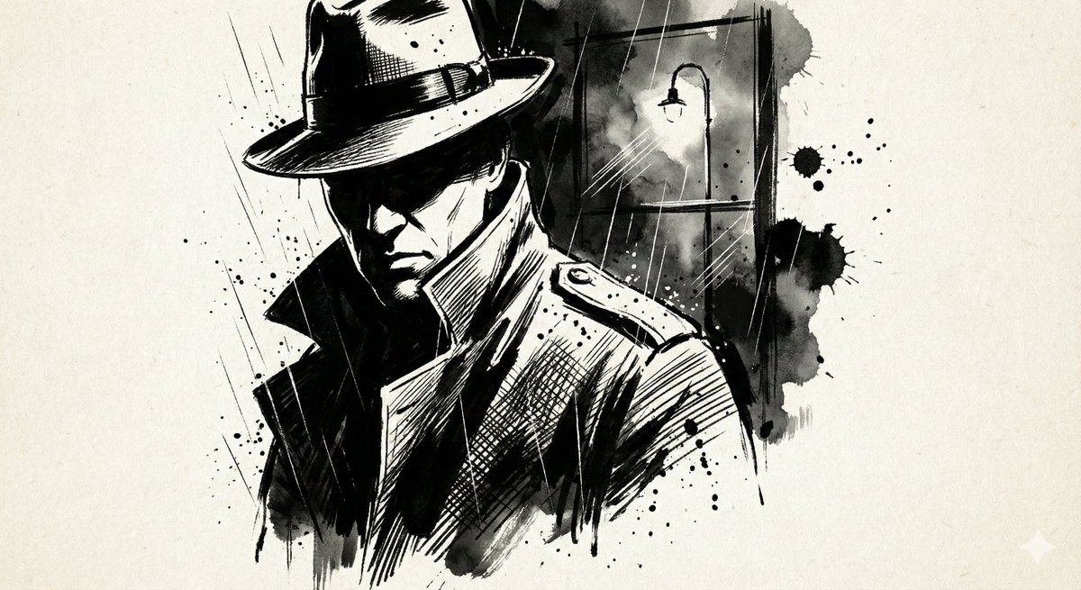 High-Contrast Ink Noir Portrait thumbnail 2