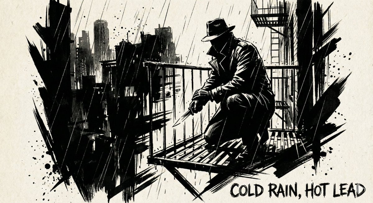 High-Contrast Ink Noir Portrait thumbnail 3