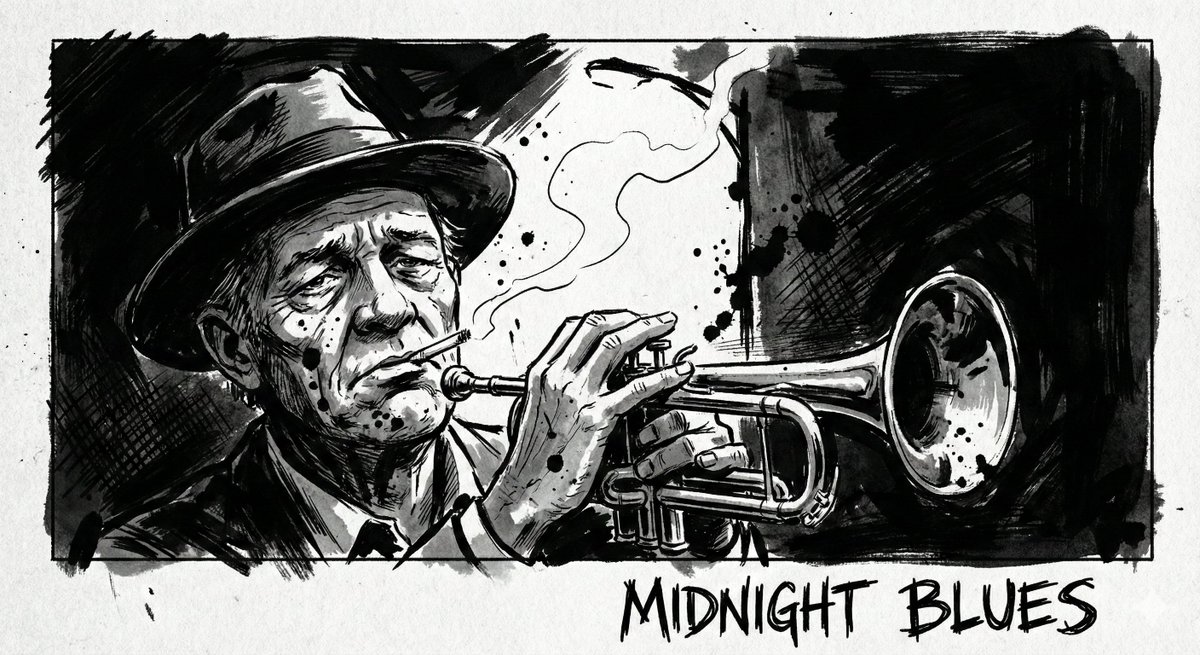 High-Contrast Ink Noir Portrait thumbnail 4