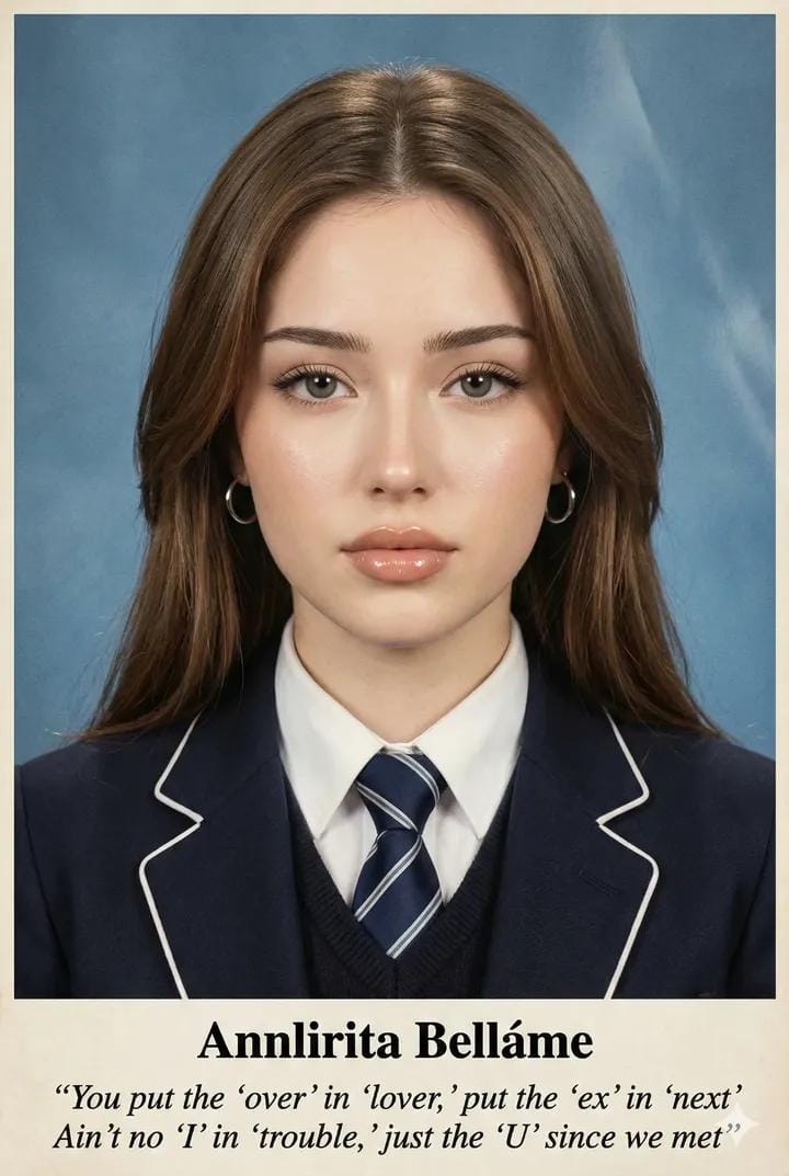 Yearbook Style Portrait with Realistic Print Effects and Text - view 1