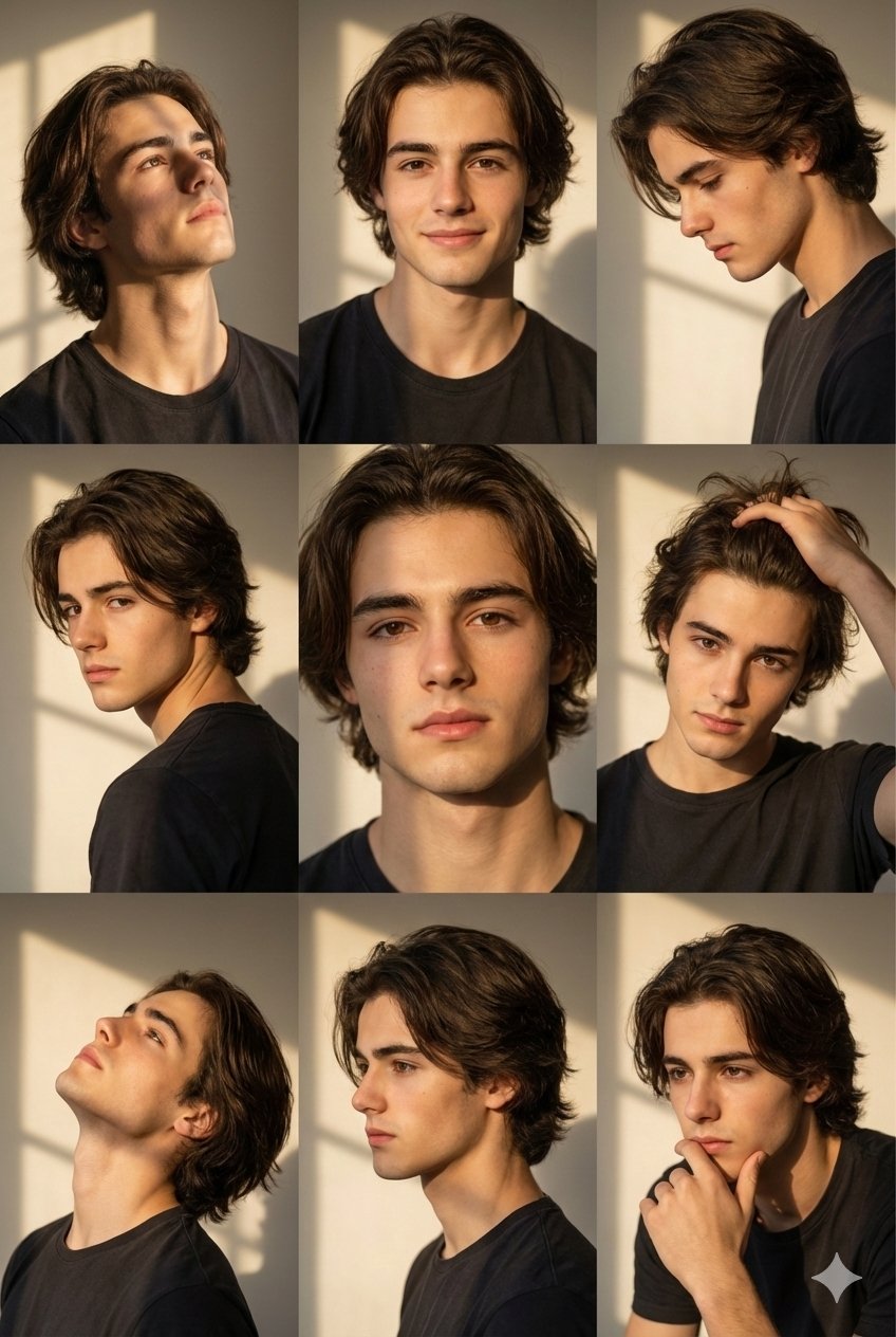 Golden Hour Male Portrait Collage with Window Light - view 1