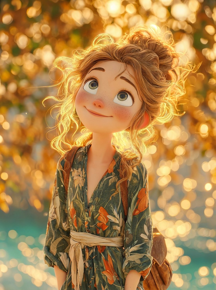 Dreamy 3D Animated Girl in Magical Cave thumbnail 2
