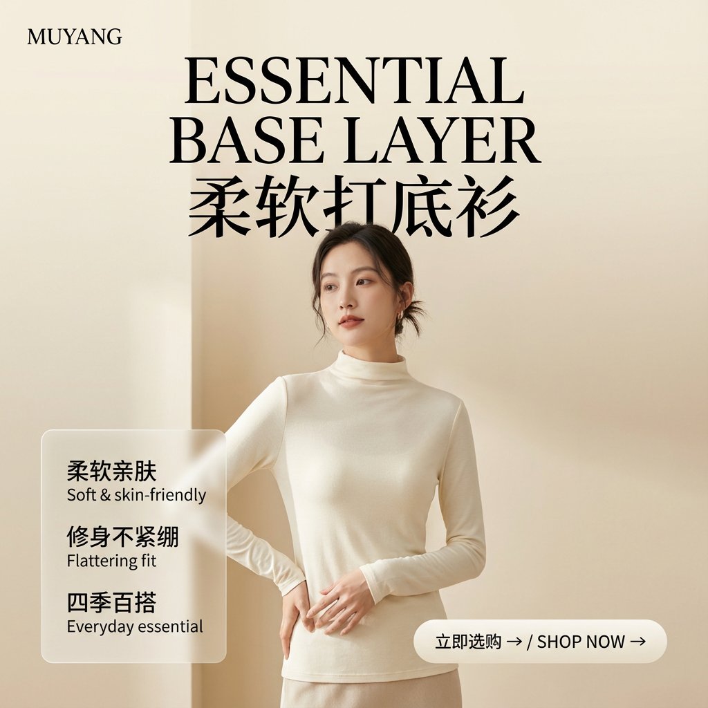 Minimalist Fashion Product Poster with Asian Model - view 1