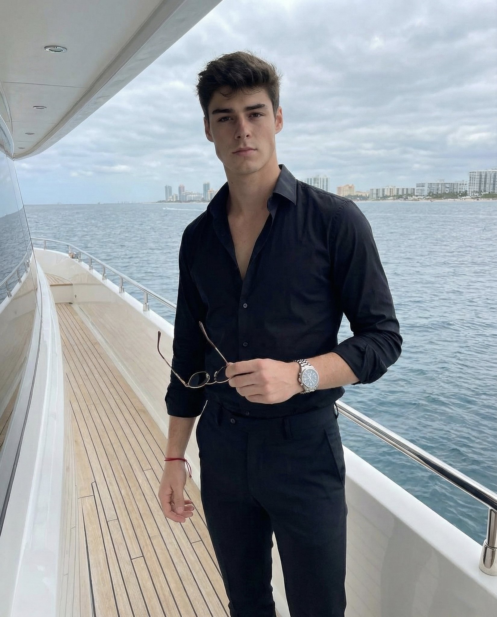 Luxury Lifestyle Portrait: Man on Waterfront with Seascape - view 1