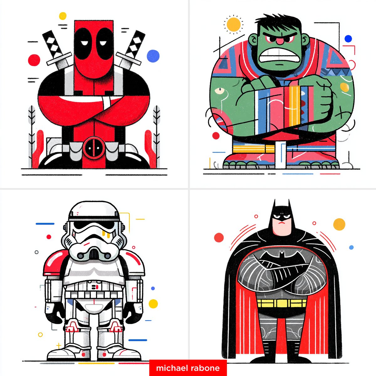Vector Flat Shapes Pop-Graphics Style - view 1