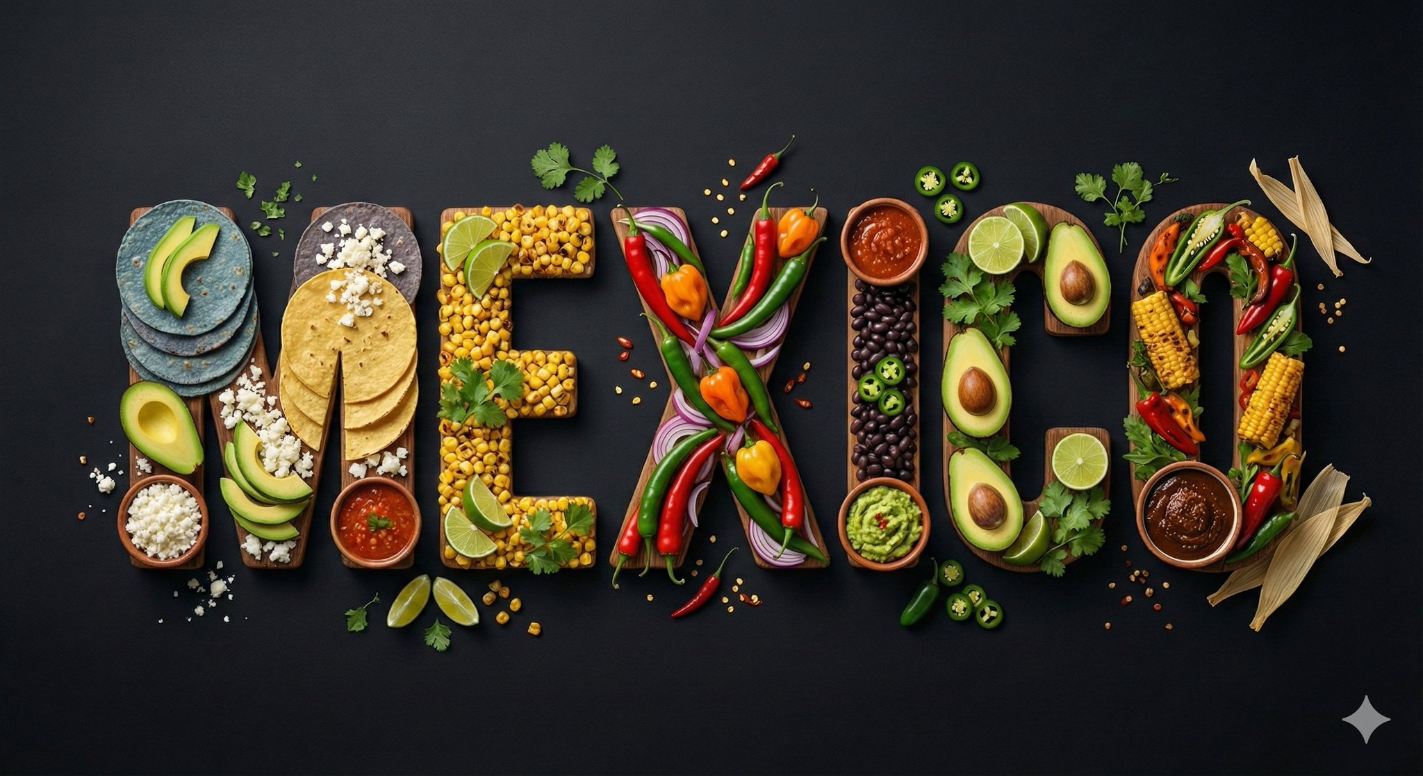 Food-filled Typographic Country Name Illustration thumbnail 2