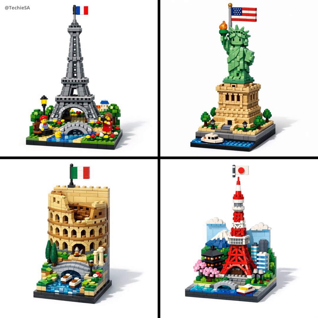 Vertical LEGO Diorama of Landmark - view 1