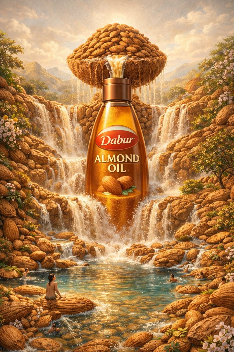 Surreal Commercial Illustration: Product in Ingredient Landscape thumbnail 3