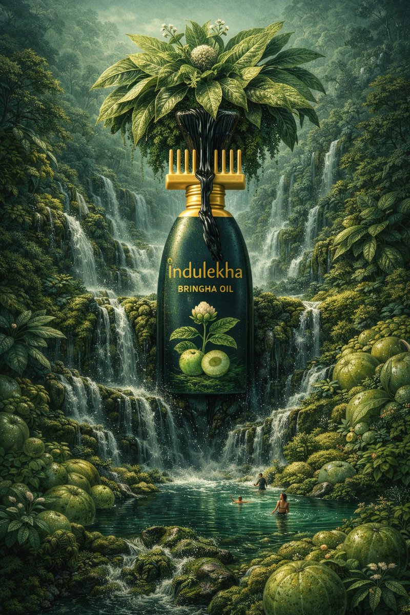 Surreal Commercial Illustration: Product in Ingredient Landscape thumbnail 4
