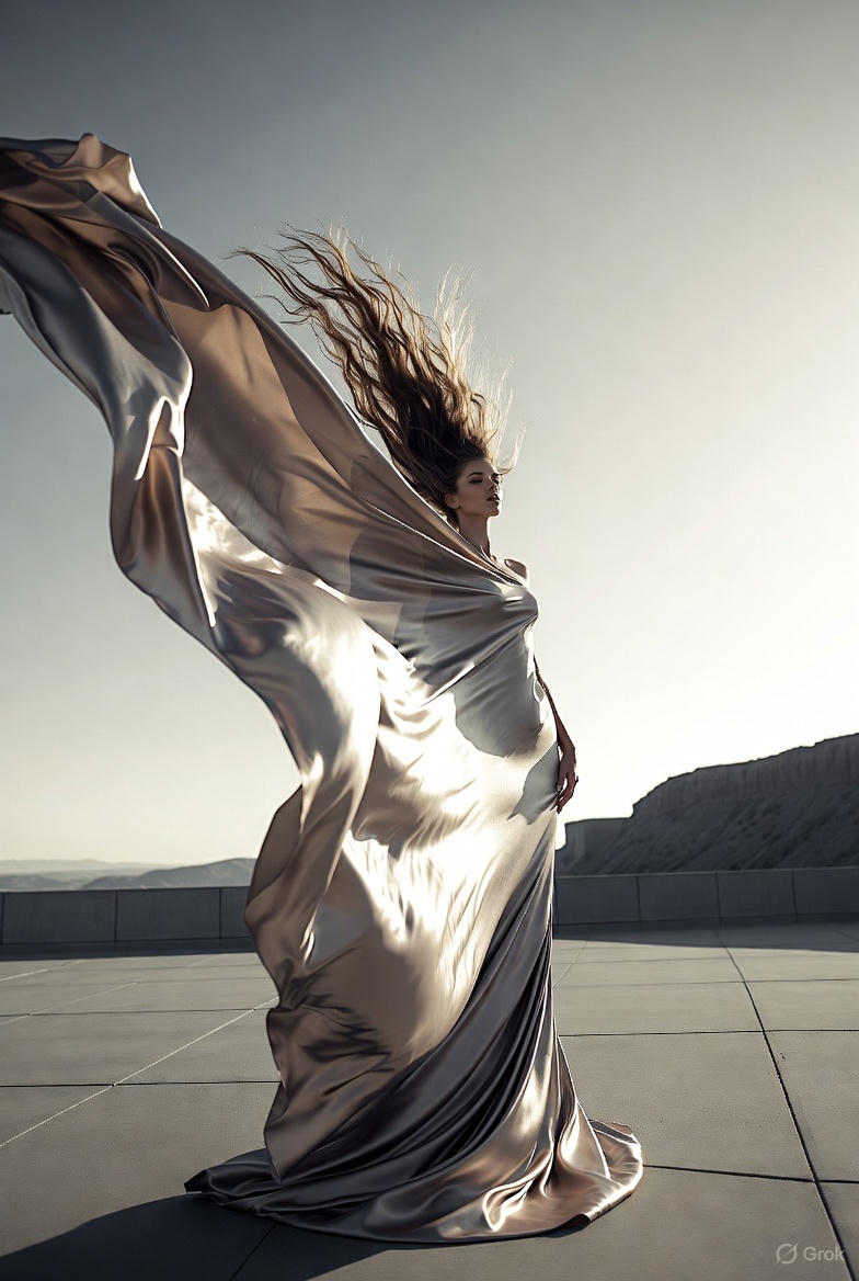 High-Fashion Cinematic Motion Shot with Dynamic Fabric thumbnail 4