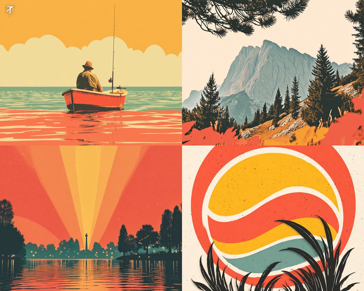 Retro Poster Vibe with Flat Shapes and Warm Palettes - view 1