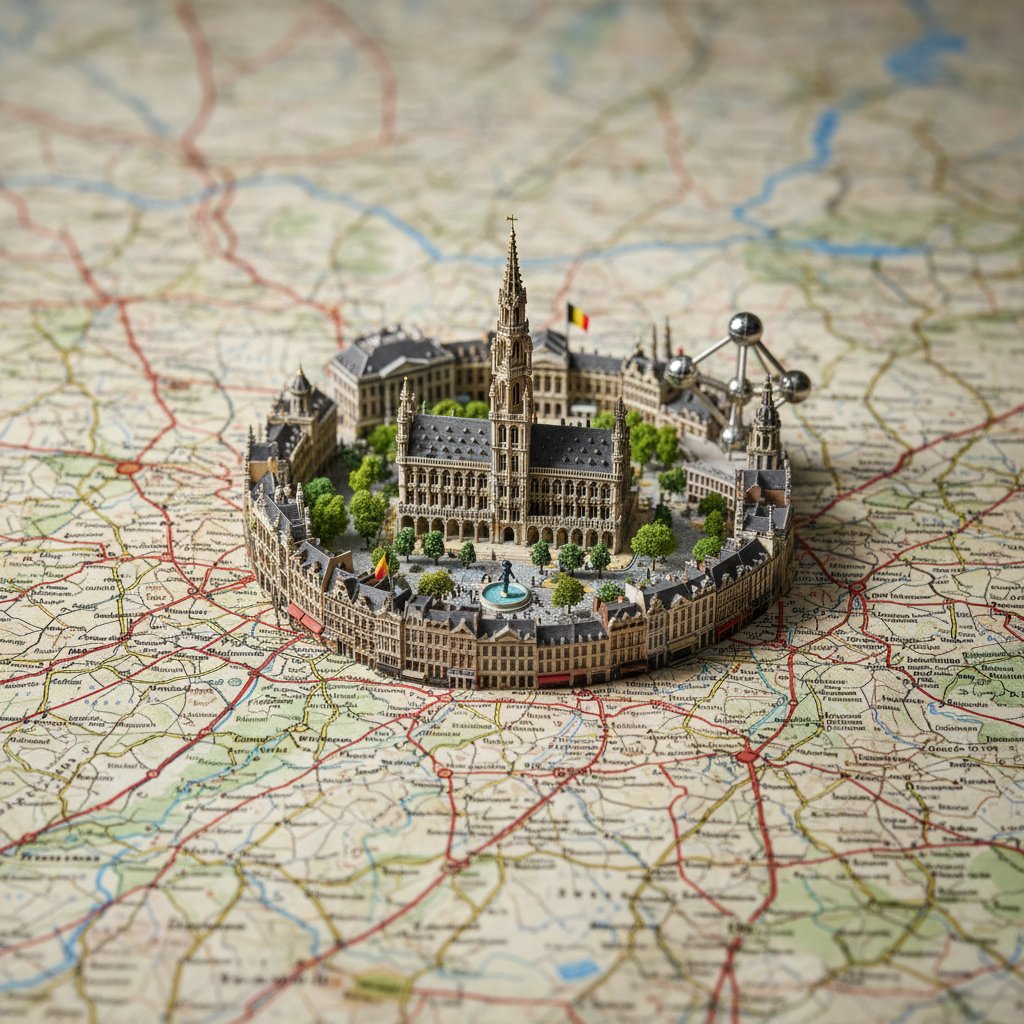 Realistic Geographic Map with Miniature City Diorama thumbnail 3