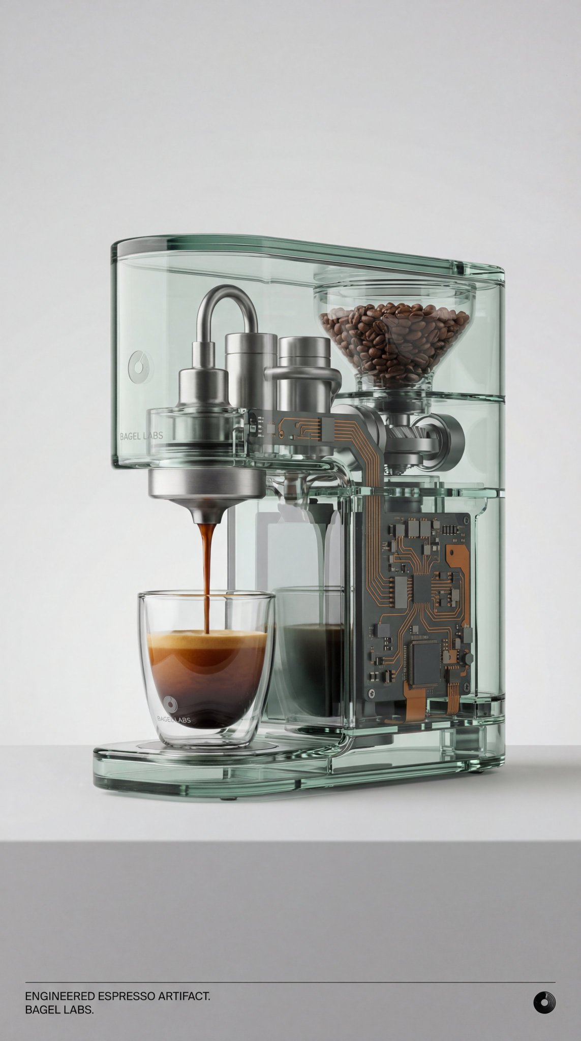 Transparent Luxury Espresso Machine Product Shot - view 1