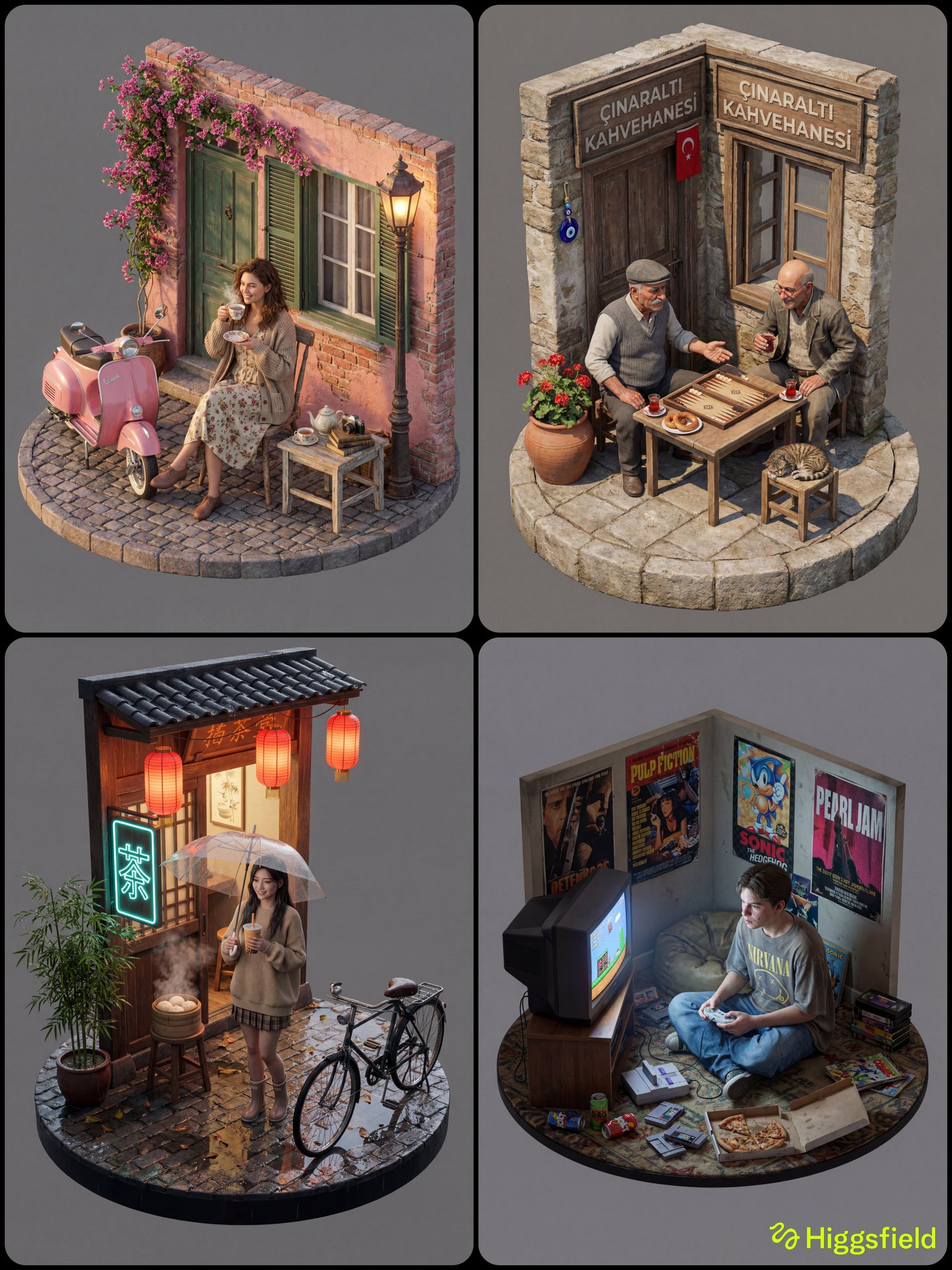 Hyper-realistic Isometric Scene with Detailed Human and Props - view 1