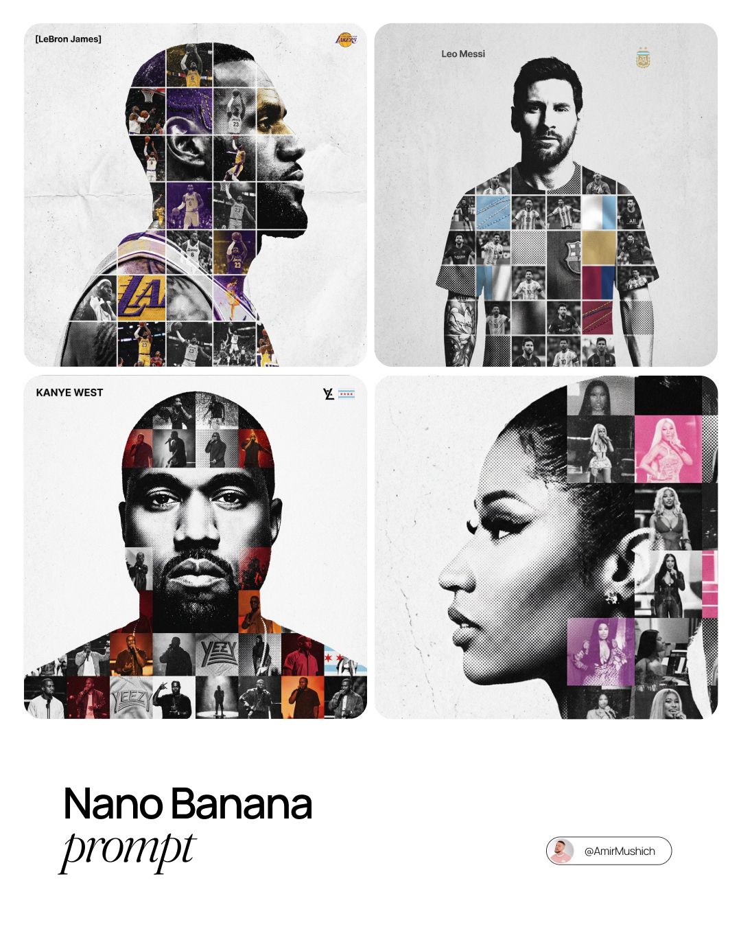 Athlete Photo Grid Tribute Poster: Dual Exposure Style - view 1