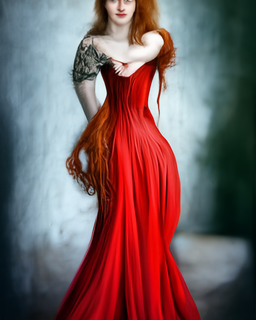 Elegant Woman with Red Hair Portrait thumbnail 2