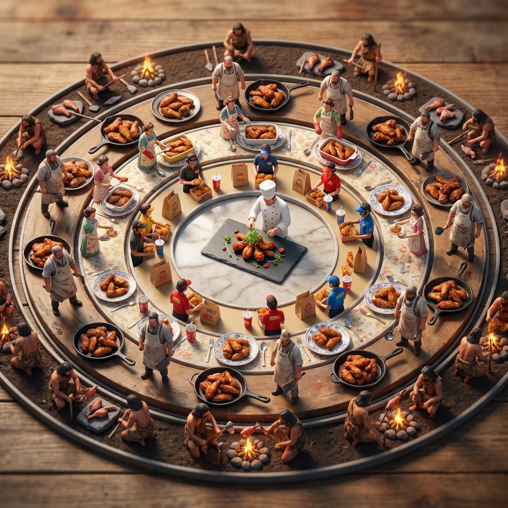Food History Diorama Mandala with Tiny Chefs - view 1