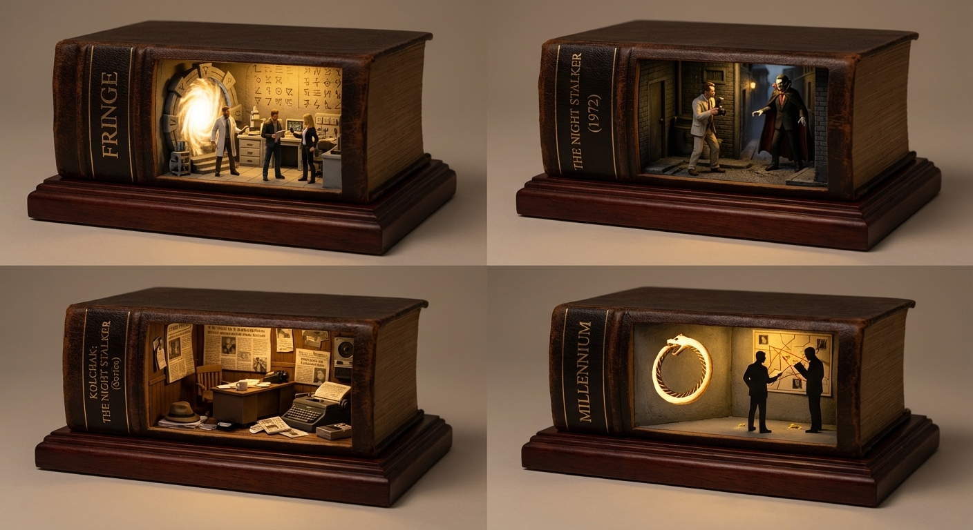 X-Files Hidden Gems: Carved Book Dioramas with Warm Glow - view 1