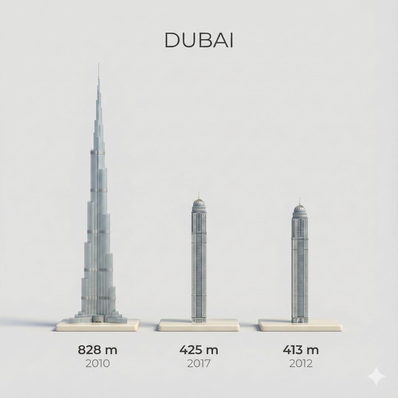 Miniature 3D Orthographic View Dubai Skyscrapers - view 1