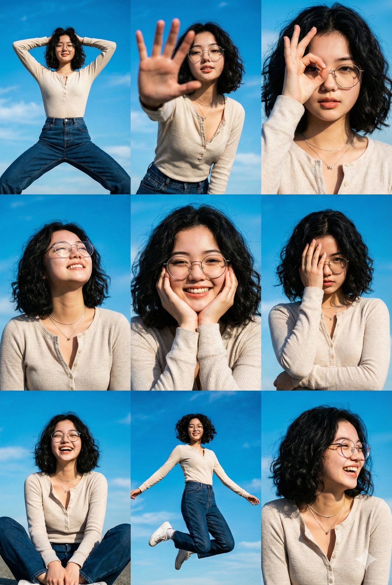 High-resolution Photo Collage of Female Fashion Poses - view 1