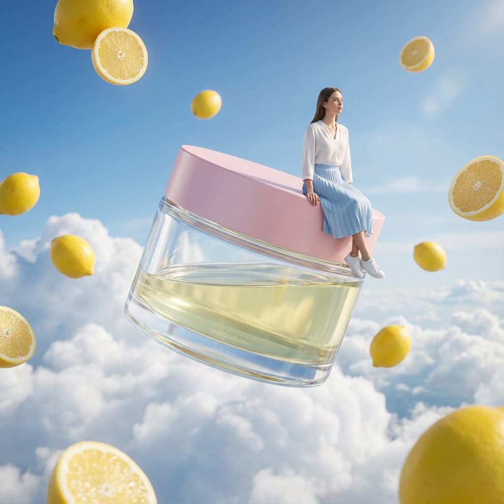 Premium Minimalist Skincare Product Photography with Foamy Bubbles thumbnail 3