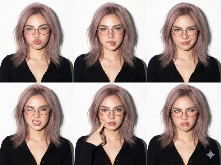 Multi-Expression Headshot Collage with Studio Lighting - view 1