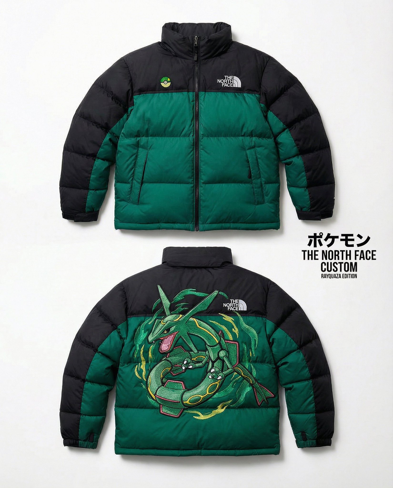 High-End Pokémon-Inspired North Face Nuptse Jacket Product Shot thumbnail 3