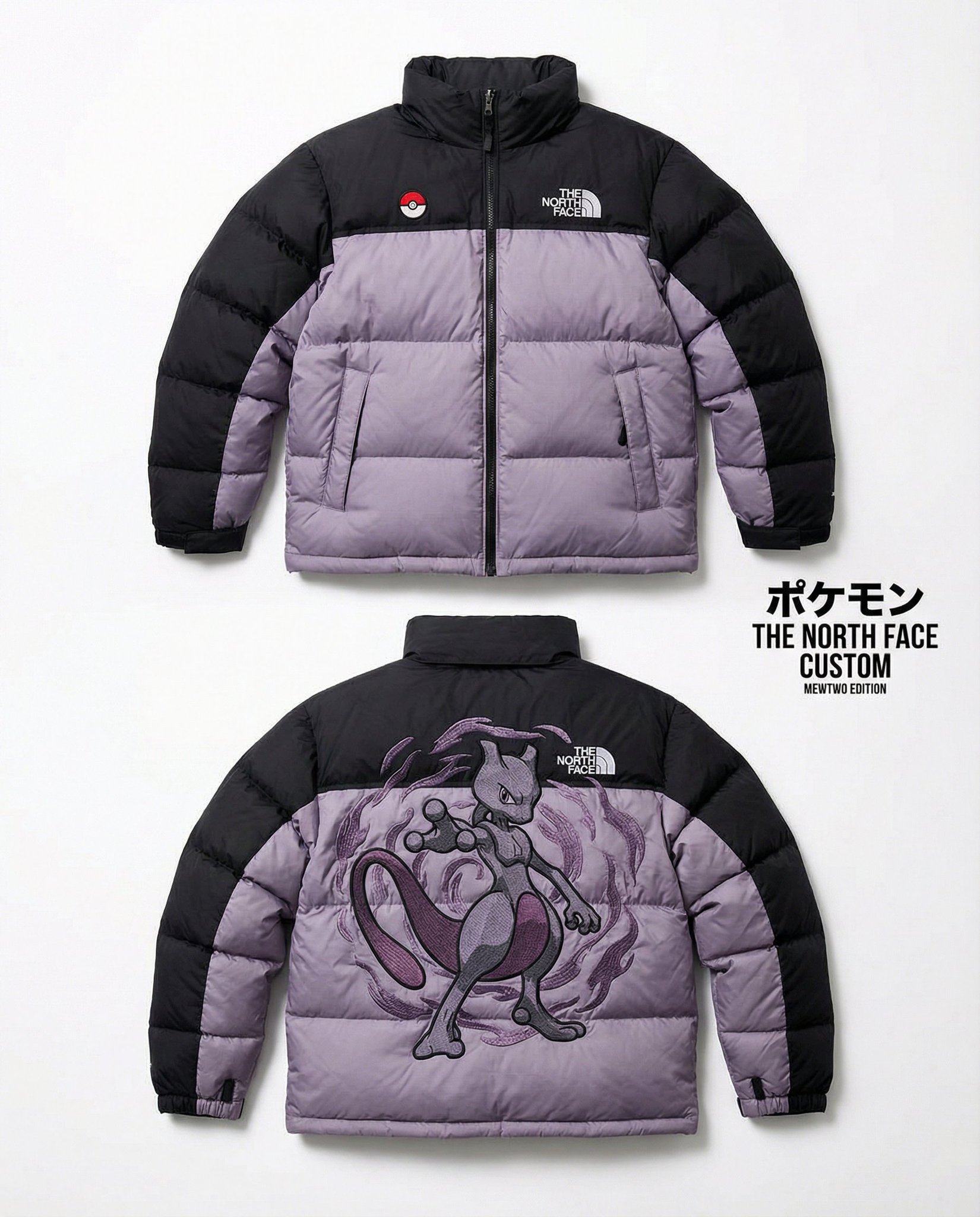 High-End Pokémon-Inspired North Face Nuptse Jacket Product Shot thumbnail 4