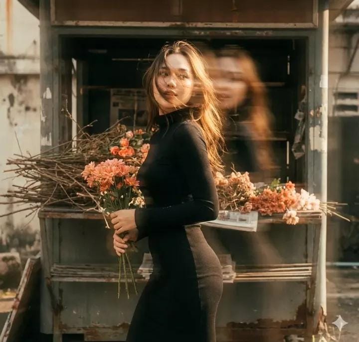 Bewitching Girl, Vintage Film Motion Blur Portrait thumbnail 2