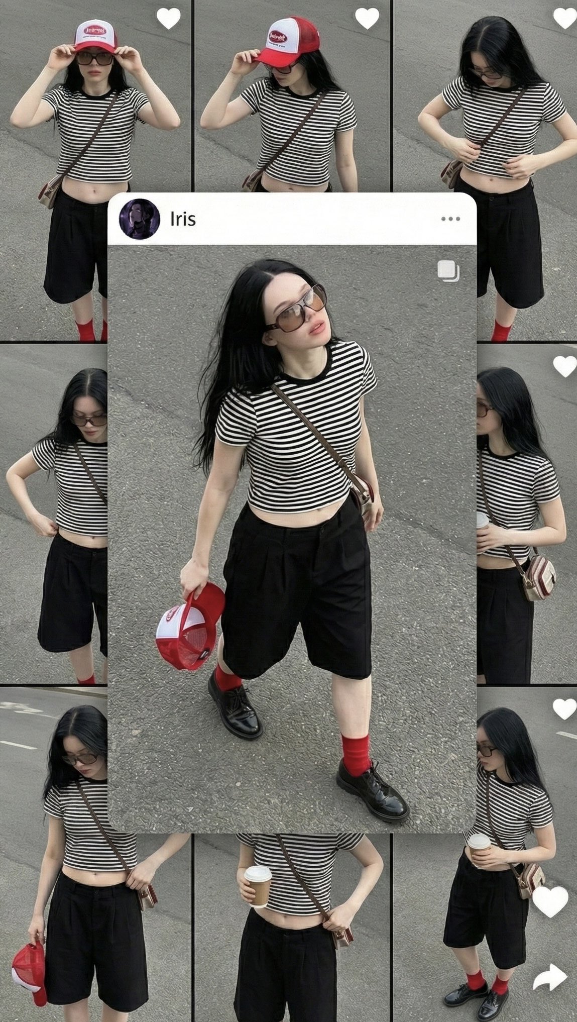 Street Style Social Media Grid with UI Overlay - view 1